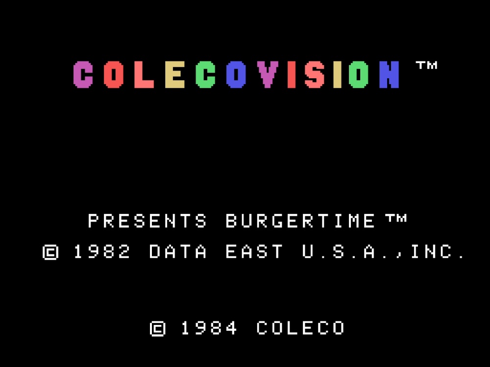 Title Screen of Burgertime for Colecovision